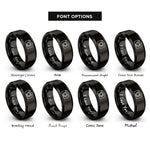font options for inside engraving on black camera mirrorless rings