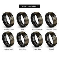 font options for inside engraving on gunmetal & black camera mirrorless rings