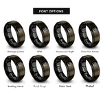 font options for inside engraving on gunmetal & black camera mirrorless rings