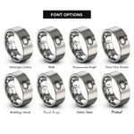 font options for inside engraving on grey camera mount rings