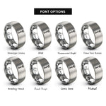 font options for inside engraving on grey camming device rings