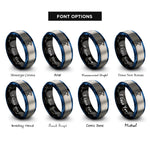 font options for inside engraving on black & blue & silver camp stove pot rings