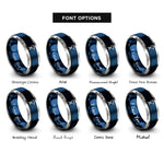 font options for inside engraving on blue & silver camp stove pot rings