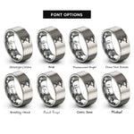 font options for inside engraving on grey camp stove pot rings
