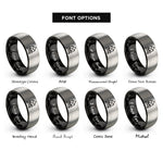 font options for inside engraving on black & grey campfire badge rings