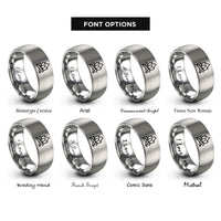 font options for inside engraving on grey campfire badge rings
