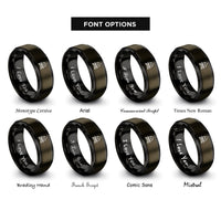 font options for inside engraving on gunmetal & black campfire badge rings