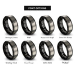 font options for inside engraving on black & grey campfire rings