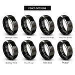 font options for inside engraving on black & grey campfire rings