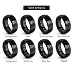 font options for inside engraving on black campfire rings