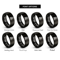 font options for inside engraving on black campfire rings