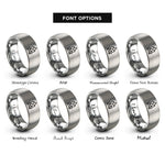font options for inside engraving on gray campfire rings