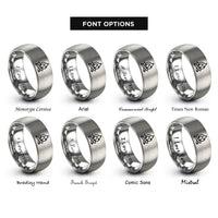 font options for inside engraving on silver campfire rings