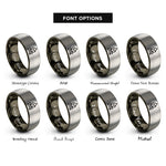 font options for inside engraving on gunmetal & silver campfire rings