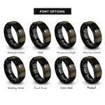 font options for inside engraving on gunmetal & black campfire peaks rings