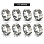 font options for inside engraving on gray campfire tent rings