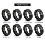 font options for inside engraving on black camping kettle steam rings