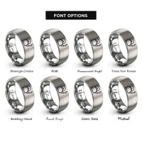 font options for inside engraving on silver camping kettle steam rings