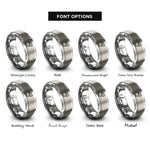 font options for inside engraving on gray camping kettle steam rings