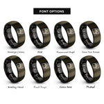 font options for inside engraving on gunmetal & black camping kettle steam rings