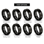 font options for inside engraving on black camping lantern flame rings