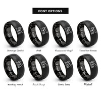 font options for inside engraving on black campsite rings