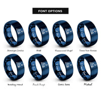 font options for inside engraving on blue campsite fire rings