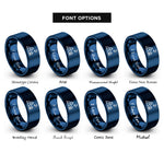 font options for inside engraving on blue campsite fire rings