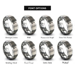 font options for inside engraving on gray campsite fire rings