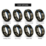 font options for inside engraving on gunmetal & blue campsite fire rings