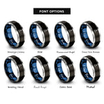 font options for inside engraving on black & blue & grey can buoy green rings