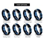 font options for inside engraving on blue & silver can buoy green rings