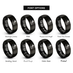font options for inside engraving on black canada rings