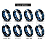 font options for inside engraving on blue & grey canada rings