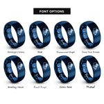 font options for inside engraving on blue canada rings