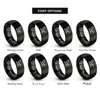 font options for inside engraving on black canada goose flight rings