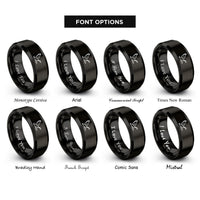 font options for inside engraving on black canada goose flight rings