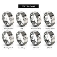 font options for inside engraving on grey canada goose flight rings