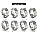 font options for inside engraving on grey canada rings