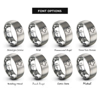 font options for inside engraving on grey canada rings