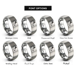 font options for inside engraving on gray canada rings
