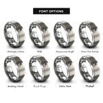 font options for inside engraving on grey canada rings