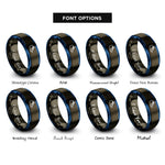 font options for inside engraving on gunmetal & blue canada rings