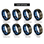 font options for inside engraving on gunmetal & blue canada rings