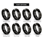 font options for inside engraving on black & gray canary halo rings