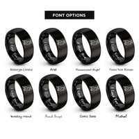 font options for inside engraving on black canary halo rings