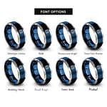 font options for inside engraving on blue & gray cancer rings