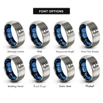 font options for inside engraving on blue & grey cancer rings