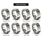 font options for inside engraving on grey cancer rings