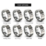 font options for inside engraving on grey cancer rings